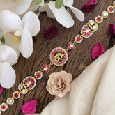 Vriksham Precious Elephant Kundan Jadau Sheeshphool-Red White-J2766